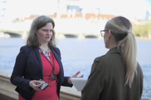 DPA national strategy 2023- DPA's COO Elizabeth Anderson speaking with TI's Emily Curryer at the Palace of Westminster