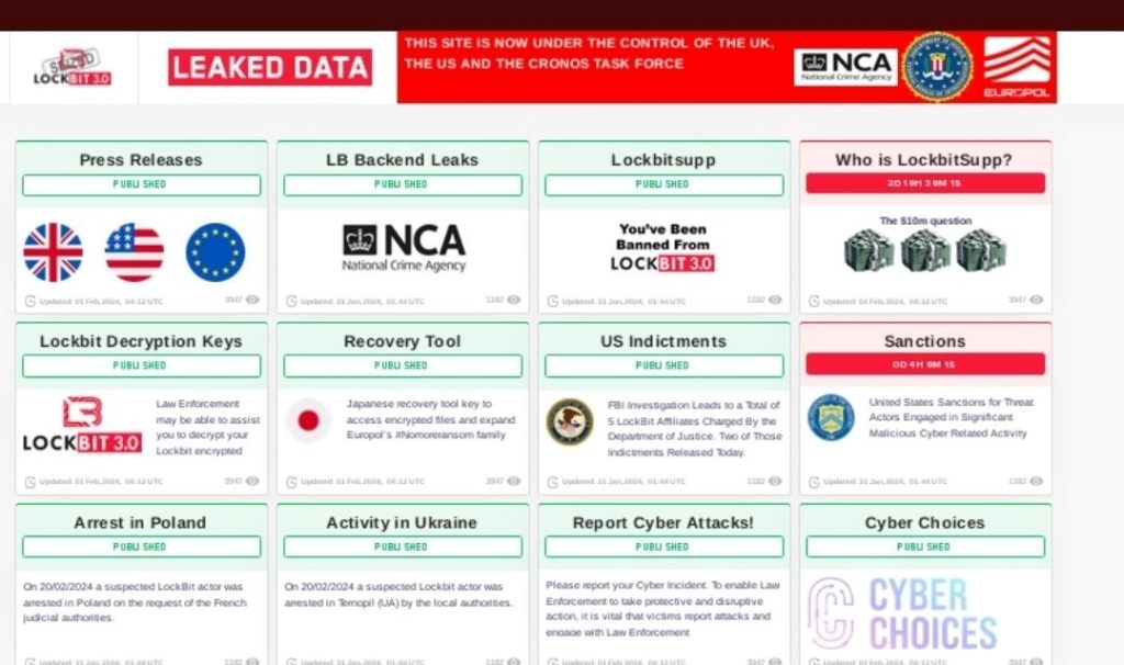 LockBit seized site