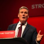 Brighton, UK, 29/09/21: Sir Keir Starmer giving a speech to the Labour Party Conference — UK general election