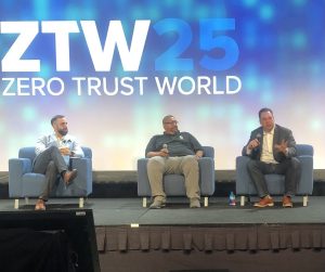 Hector Monsegur and FBI agent Chris Tarbell at this year's Zero Trust World event 